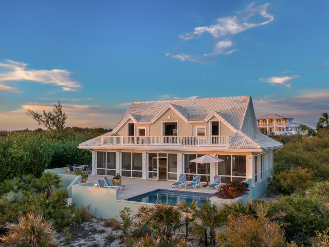 Fantastic 4 Bedroom Cape Cod Style Luxury Beach House for Sale  on Taylor Bay Beach, Turks & Caicos