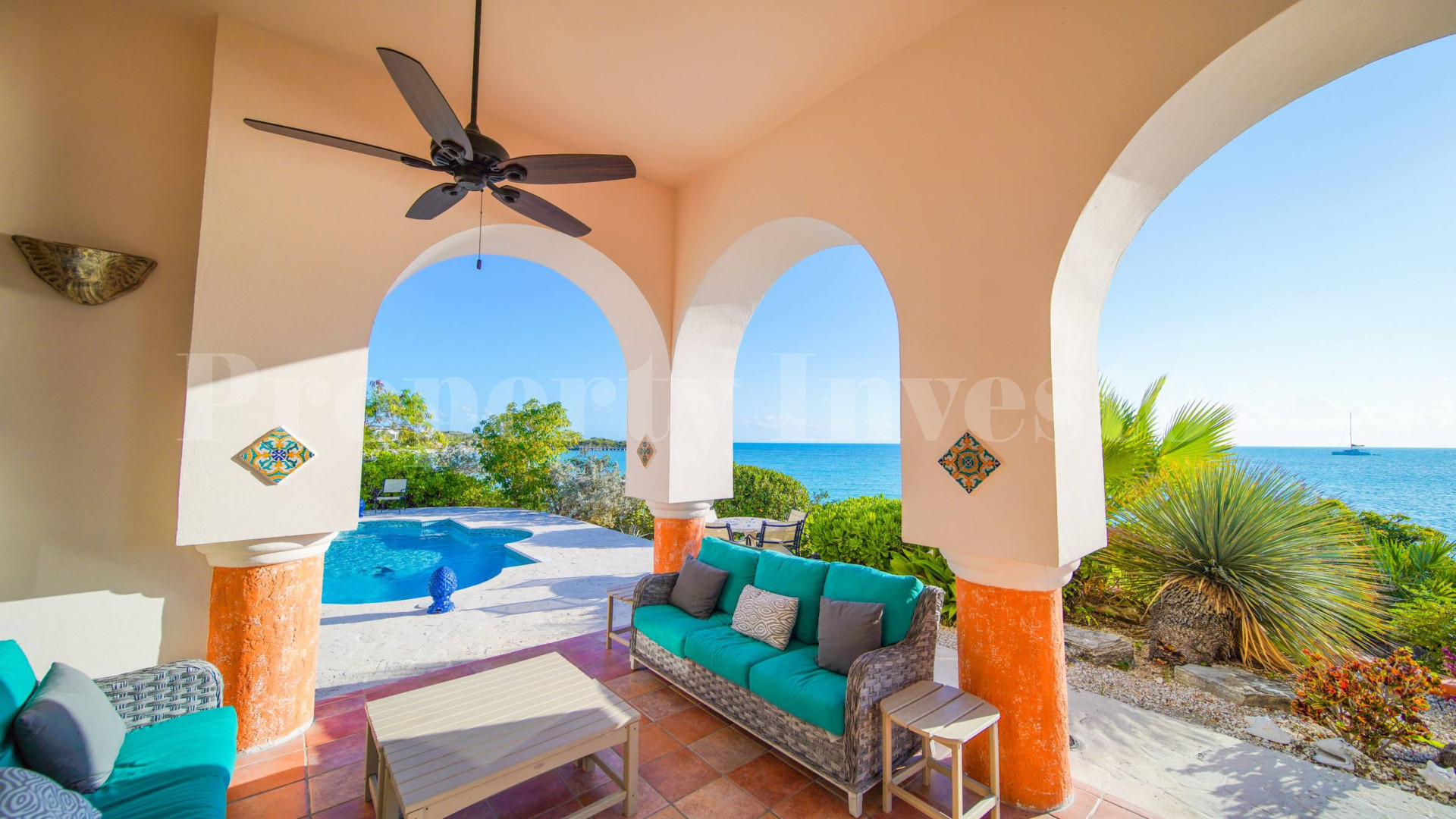 Exceptional 7 Bedroom Luxury Moroccan Style Beachfront Villa for Sale on Sapodilla Bay Beach, Turks & Caicos