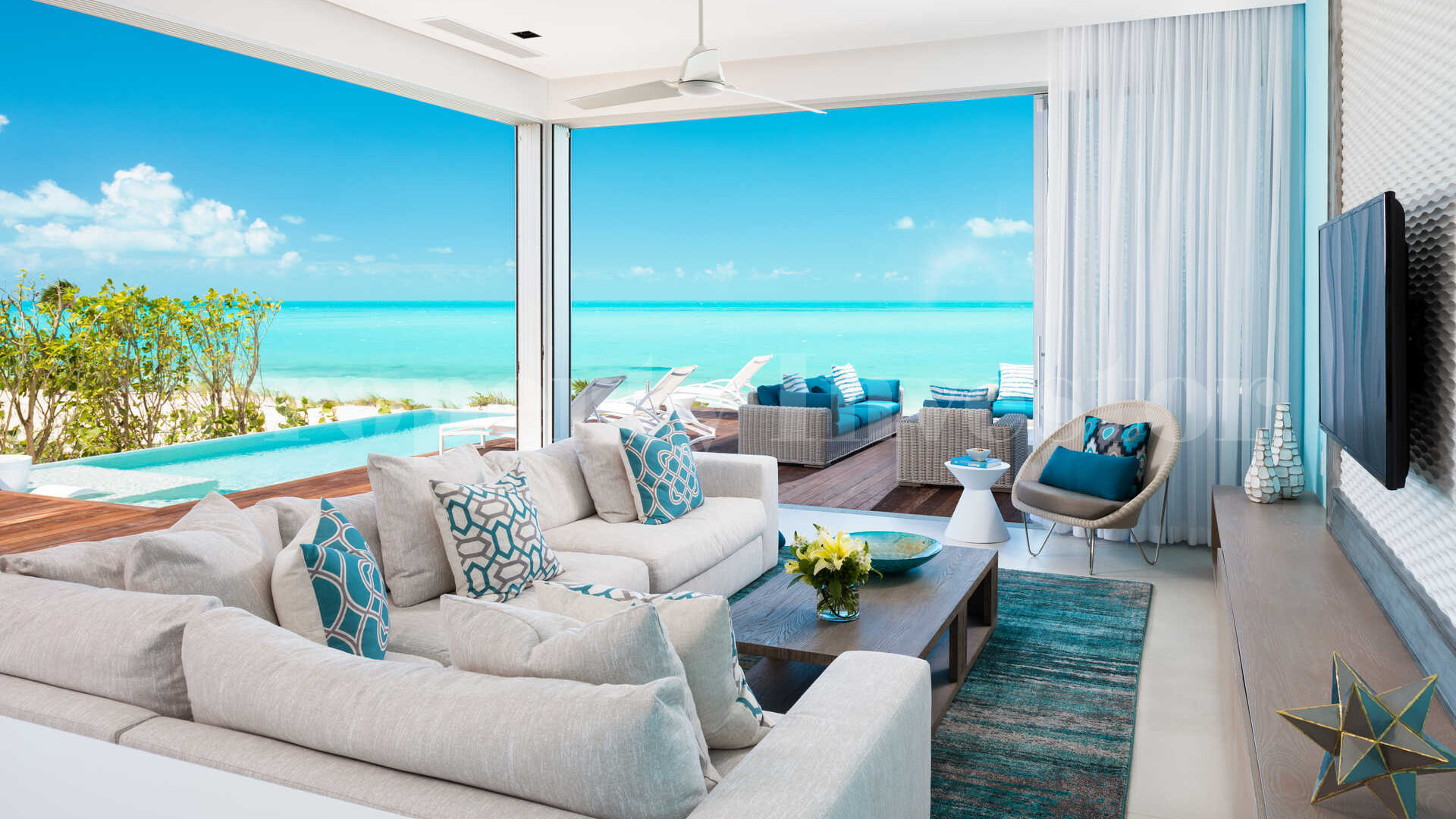 Gorgeous 15 Bedroom Private Beach Club Residence on Long Bay Beach, Turks & Caicos