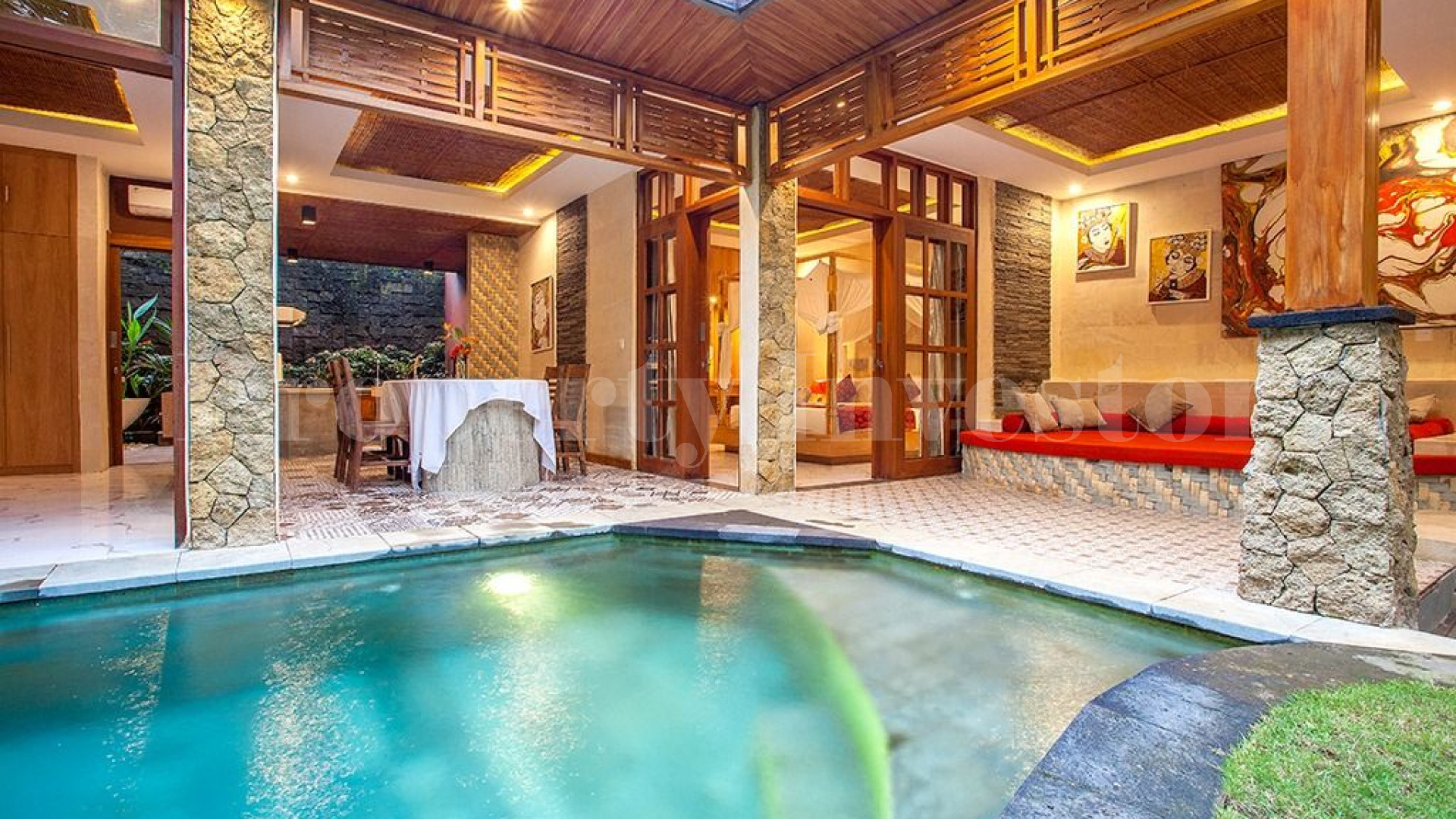 Perfectly Located 4 Villa/8 Bedroom Traditional Boutique Hotel for Sale in North Ubud, Bali