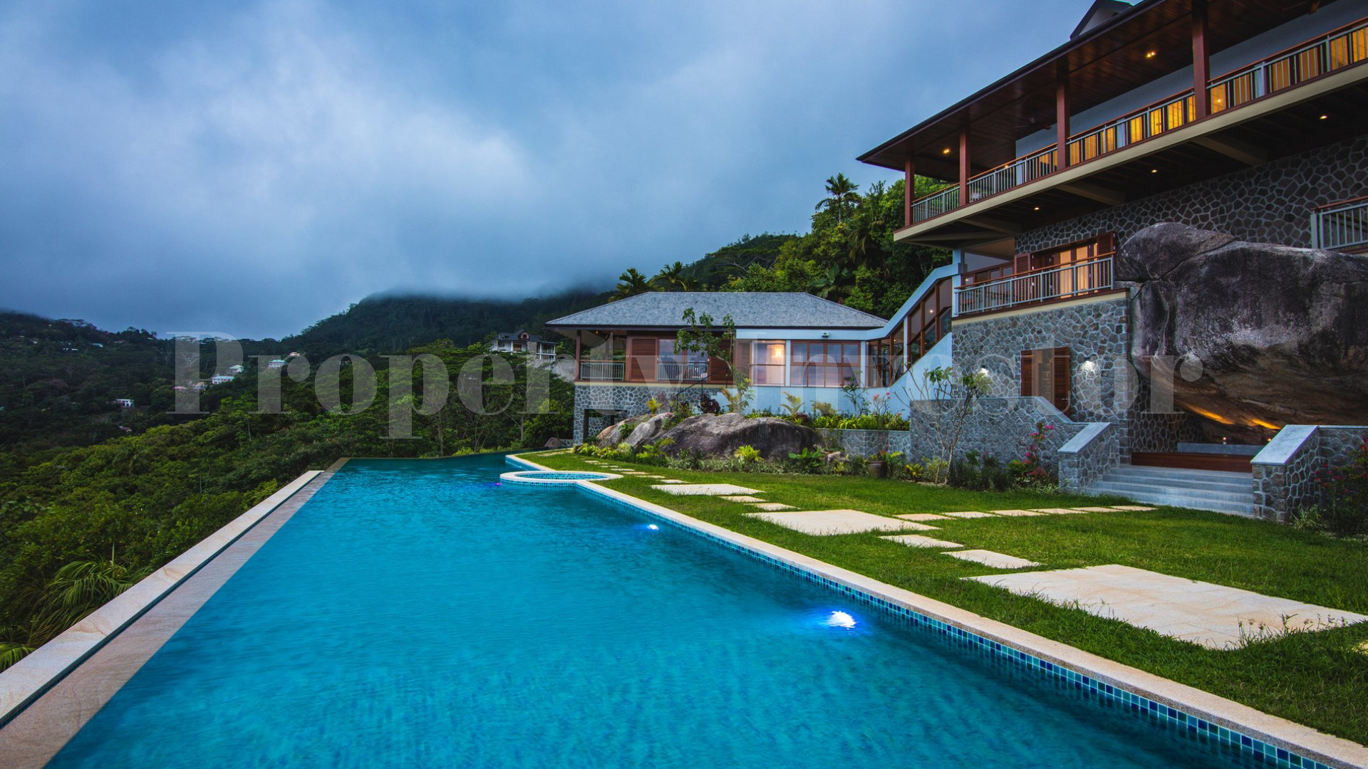 Stunning 6 Bedroom Contemporary Luxury Tropical Hilltop Villa with Breathtaking Ocean Views for Sale in Mahé, Seychelles