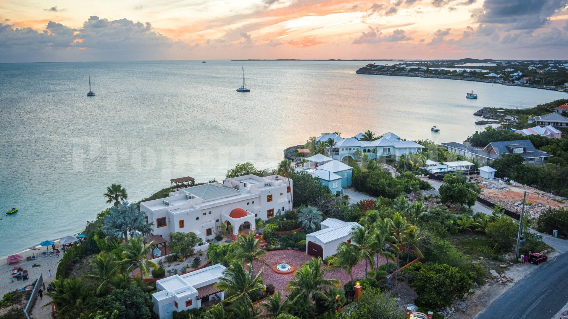 Exceptional 7 Bedroom Luxury Moroccan Style Beachfront Villa for Sale on Sapodilla Bay Beach, Turks & Caicos