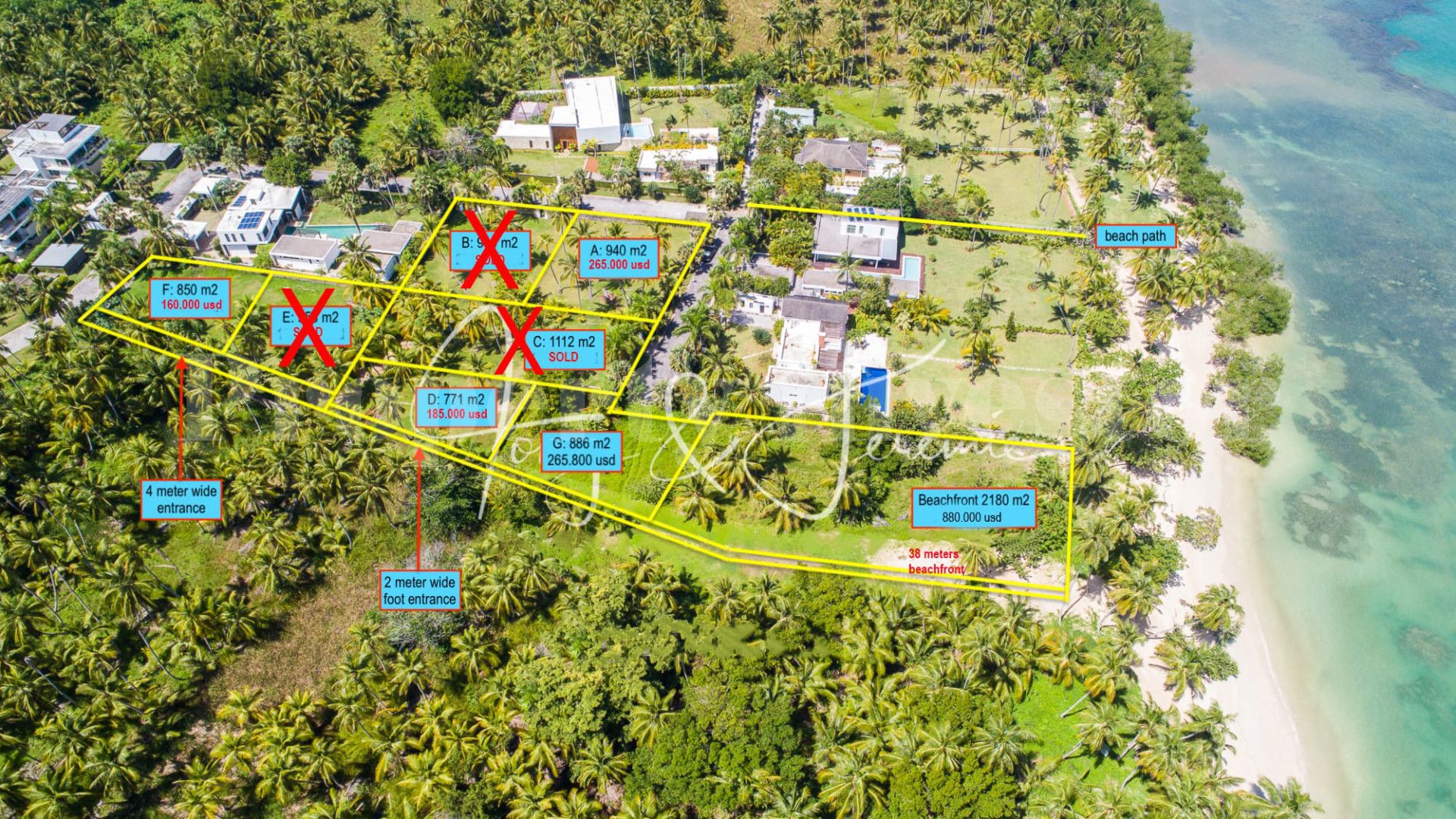 Beachfront Lot For Sale in Gated Community Near Las Terrenas (Lot F)