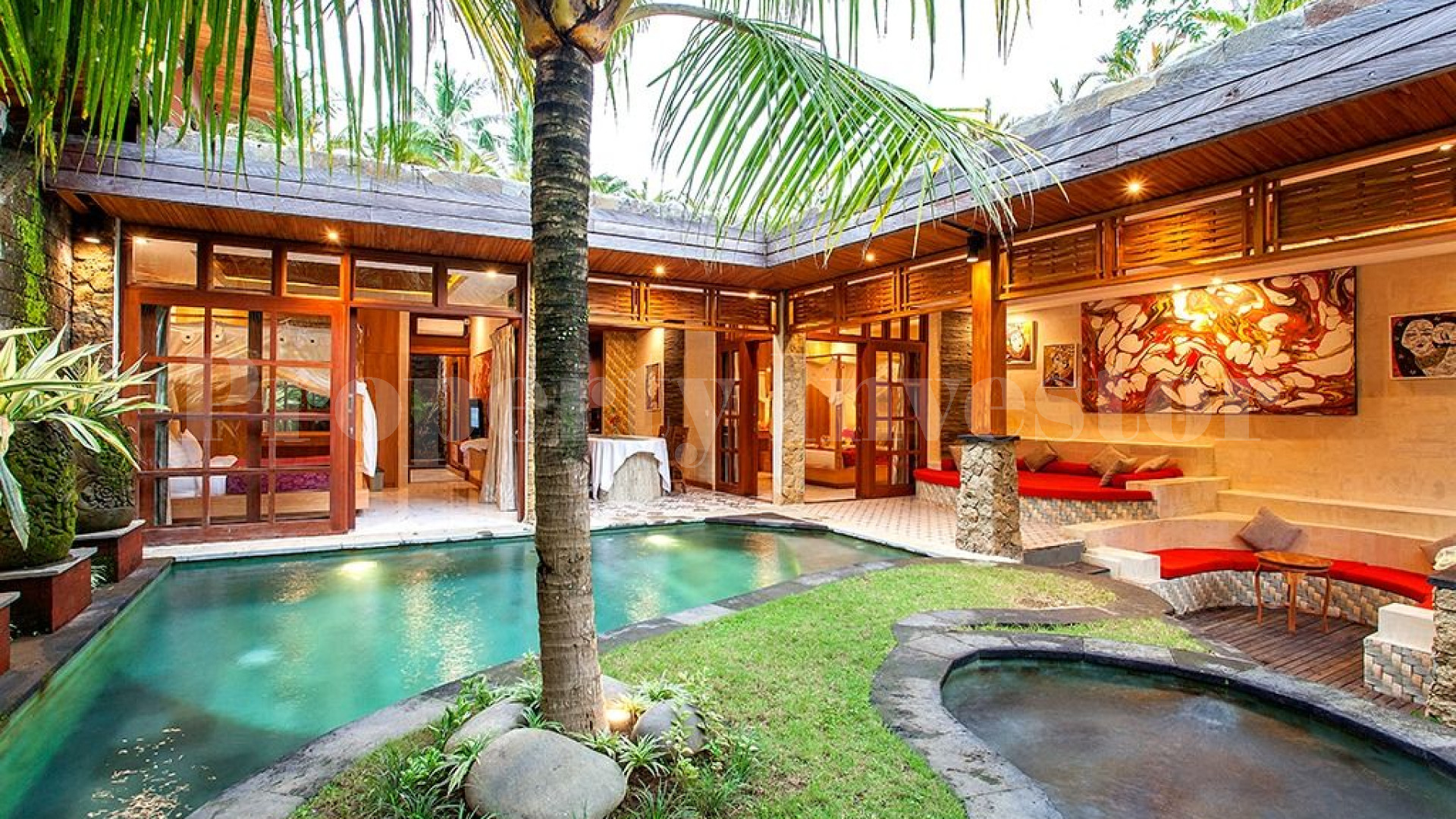 Perfectly Located 4 Villa/8 Bedroom Traditional Boutique Hotel for Sale in North Ubud, Bali