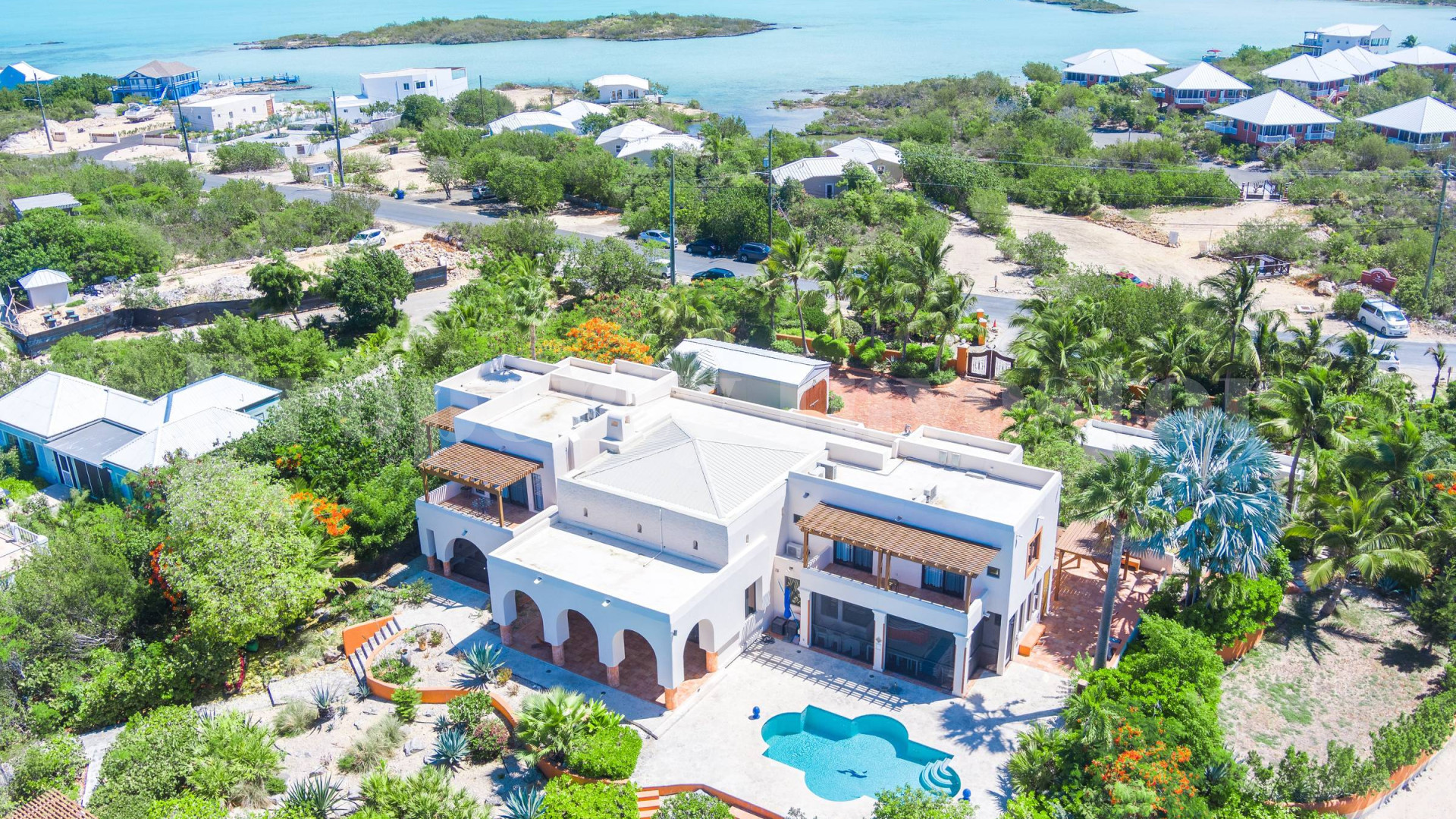 Exceptional 7 Bedroom Luxury Moroccan Style Beachfront Villa for Sale on Sapodilla Bay Beach, Turks & Caicos