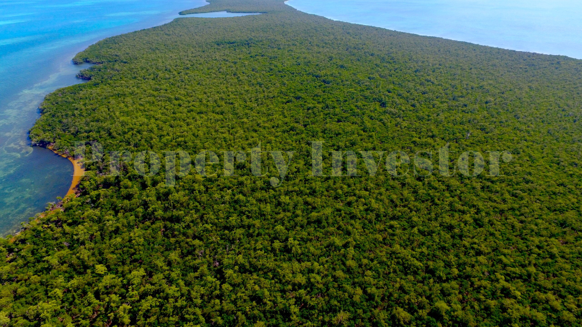 Long Middle Caye — 30 Acre Oceanfront Virgin Island Parcel for Sale Near Belize City