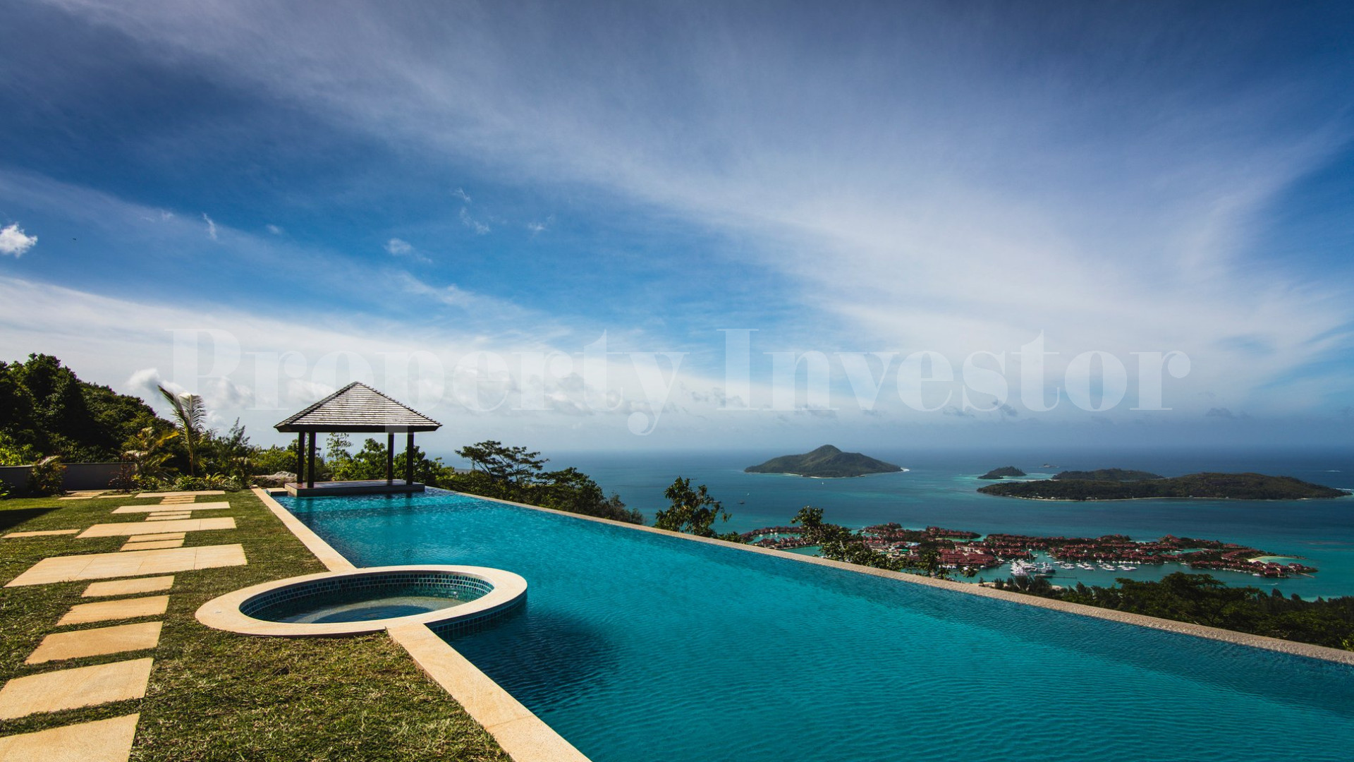 Stunning 6 Bedroom Contemporary Luxury Tropical Hilltop Villa with Breathtaking Ocean Views for Sale in Mahé, Seychelles